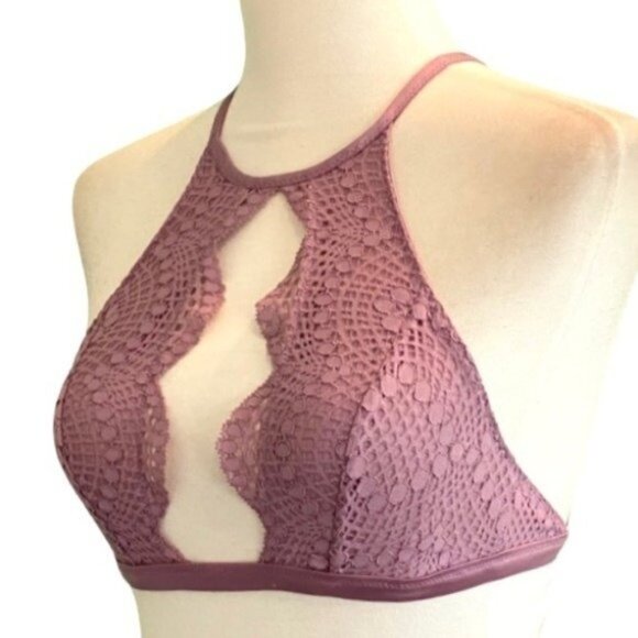 Victoria's Secret Mauve Purple Lace Split Front Bralette Size XS - Picture 2 of 5
